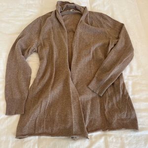 Neiman Marcus Cashmere Light Brown Cardigan, Size XL